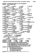 Đề kiểm tra học kỳ 2 môn Tiếng Anh Lớp 9 - Năm học 2015-2016 (Có đáp án)